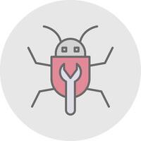 Bug Fixing Line Filled Light Icon vector