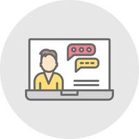 Education Chat Line Filled Light Icon vector