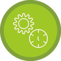 hora administración línea multi circulo icono vector