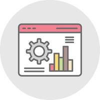 seo trabajo línea lleno ligero icono vector