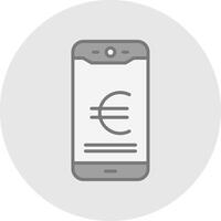 Euro Mobile Pay Line Filled Light Icon vector