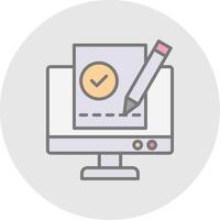 Work PC Line Filled Light Icon vector