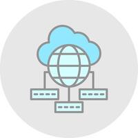 Data Sumit Line Filled Light Icon vector