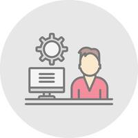 Admin Work Line Filled Light Icon vector