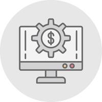 dinero sistema línea lleno ligero icono vector