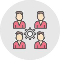 Pro Group Team Line Filled Light Icon vector