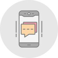 Mobile Chat Line Filled Light Icon vector