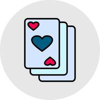 casino línea lleno ligero icono vector