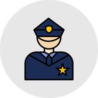 Police Line Filled Light Icon vector