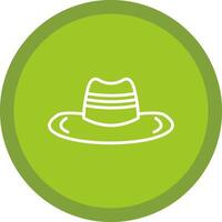 Cowboy Hat Line Multi Circle Icon vector