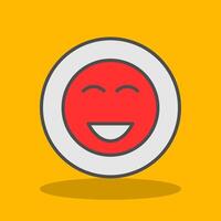 Happy Filled Shadow Icon vector