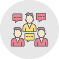 Team Connect Line Filled Light Icon vector