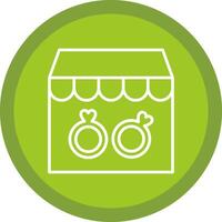 Rings Shop Line Multi Circle Icon vector