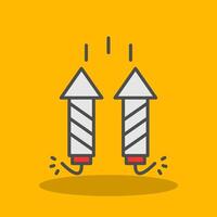 Firework Filled Shadow Icon vector