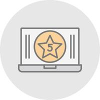 Five Star Content Line Filled Light Icon vector