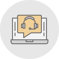 Support Call Line Filled Light Icon vector