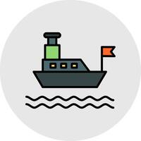 Ferry Line Filled Light Icon vector