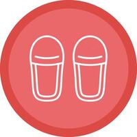 Slippers Line Multi Circle Icon vector