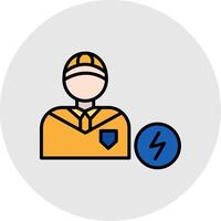 Electrician Line Filled Light Icon vector