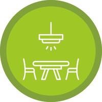 Dinner Table Line Multi Circle Icon vector