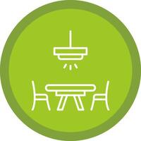 Dinner Table Line Multi Circle Icon vector