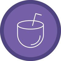 Coconut Drink Line Multi Circle Icon vector