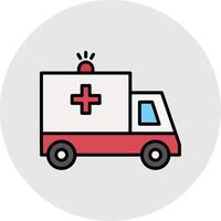 ambulancia línea lleno ligero icono vector