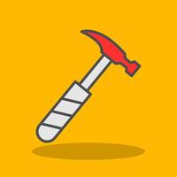 Hammer Filled Shadow Icon vector