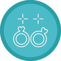 Wedding Rings Line Multi Circle Icon vector