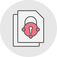 seguridad archivo conectar línea lleno ligero icono vector