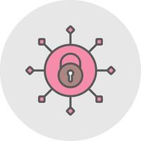 Security Connect Line Filled Light Icon vector