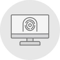 Security Computer Faceprint Line Filled Light Icon vector