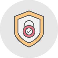 Security Check Line Filled Light Icon vector