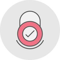 Security Check Line Filled Light Icon vector