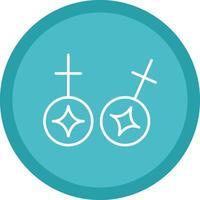 Cufflinks Line Multi Circle Icon vector