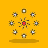 Lights Filled Shadow Icon vector