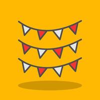 Bunting Filled Shadow Icon vector