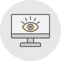 Monitoring Line Filled Light Icon vector