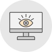 Monitoring Line Filled Light Icon vector