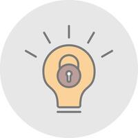 Secure Idea Line Filled Light Icon vector
