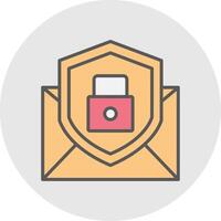 Email Protection Line Filled Light Icon vector