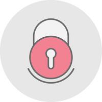 Lock Line Filled Light Icon vector