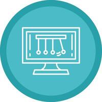 Newtons Cradle Line Multi Circle Icon vector