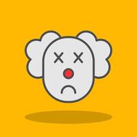 Clown Filled Shadow Icon vector