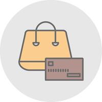 comprando en crédito línea lleno ligero icono vector