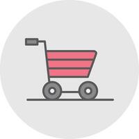 compras carro línea lleno ligero icono vector