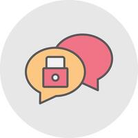 Chat Security Line Filled Light Icon vector