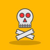Skull Filled Shadow Icon vector