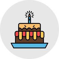 Cake Line Filled Light Icon vector