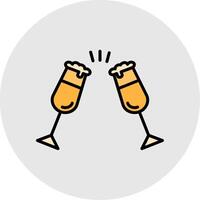 Cheers Line Filled Light Icon vector